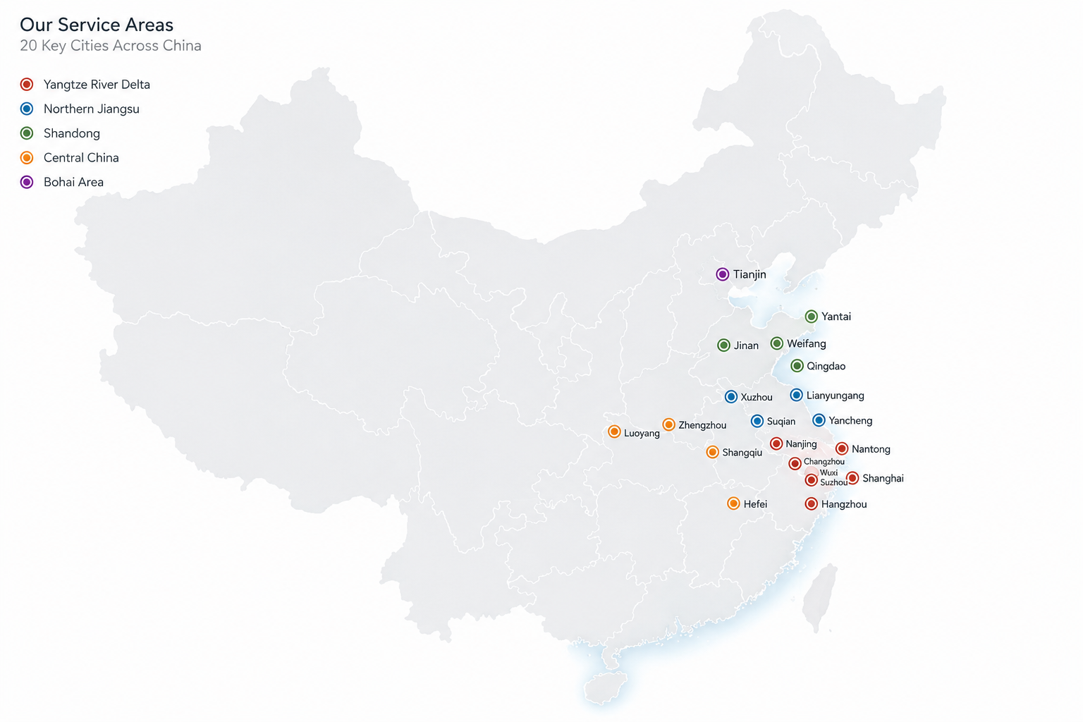 China service areas map