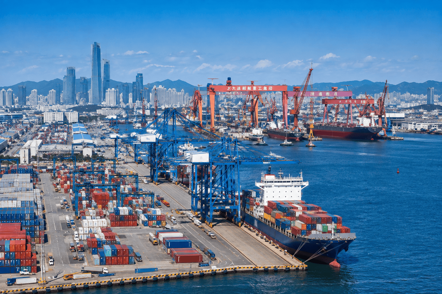 Dalian Port international trade and logistics