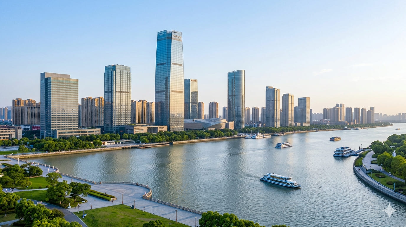 Ningbo Central Business District in Zhejiang Province, China