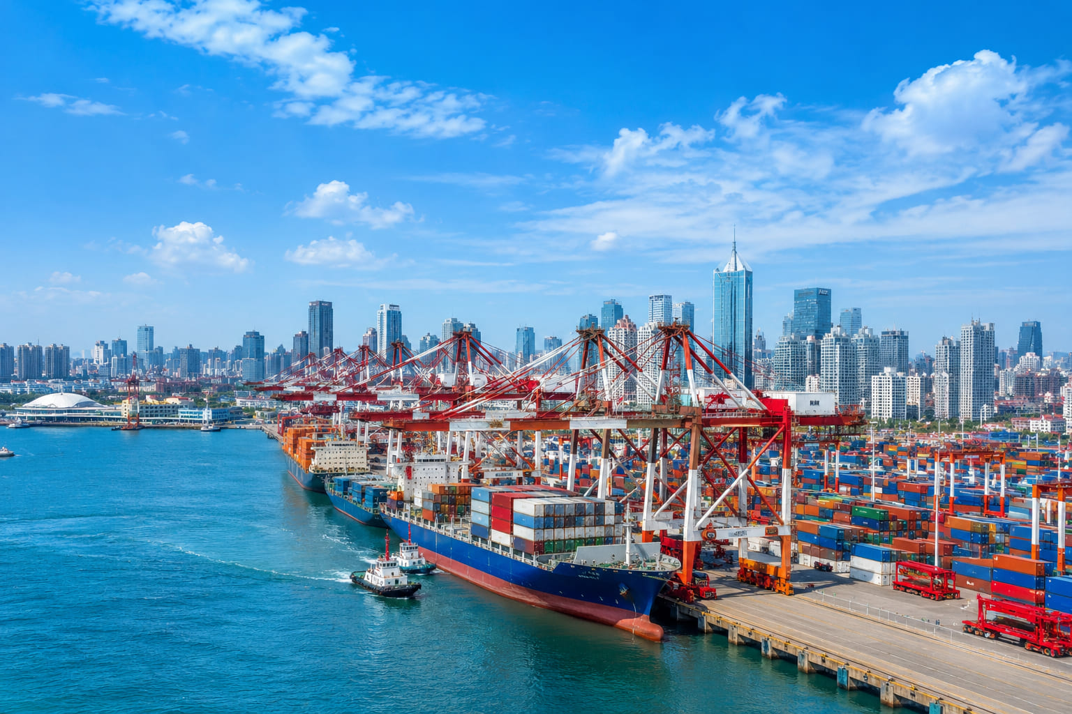 Container terminal at Qingdao Port