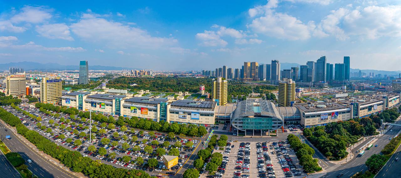 Yiwu International Trade City and cityscape in Zhejiang China