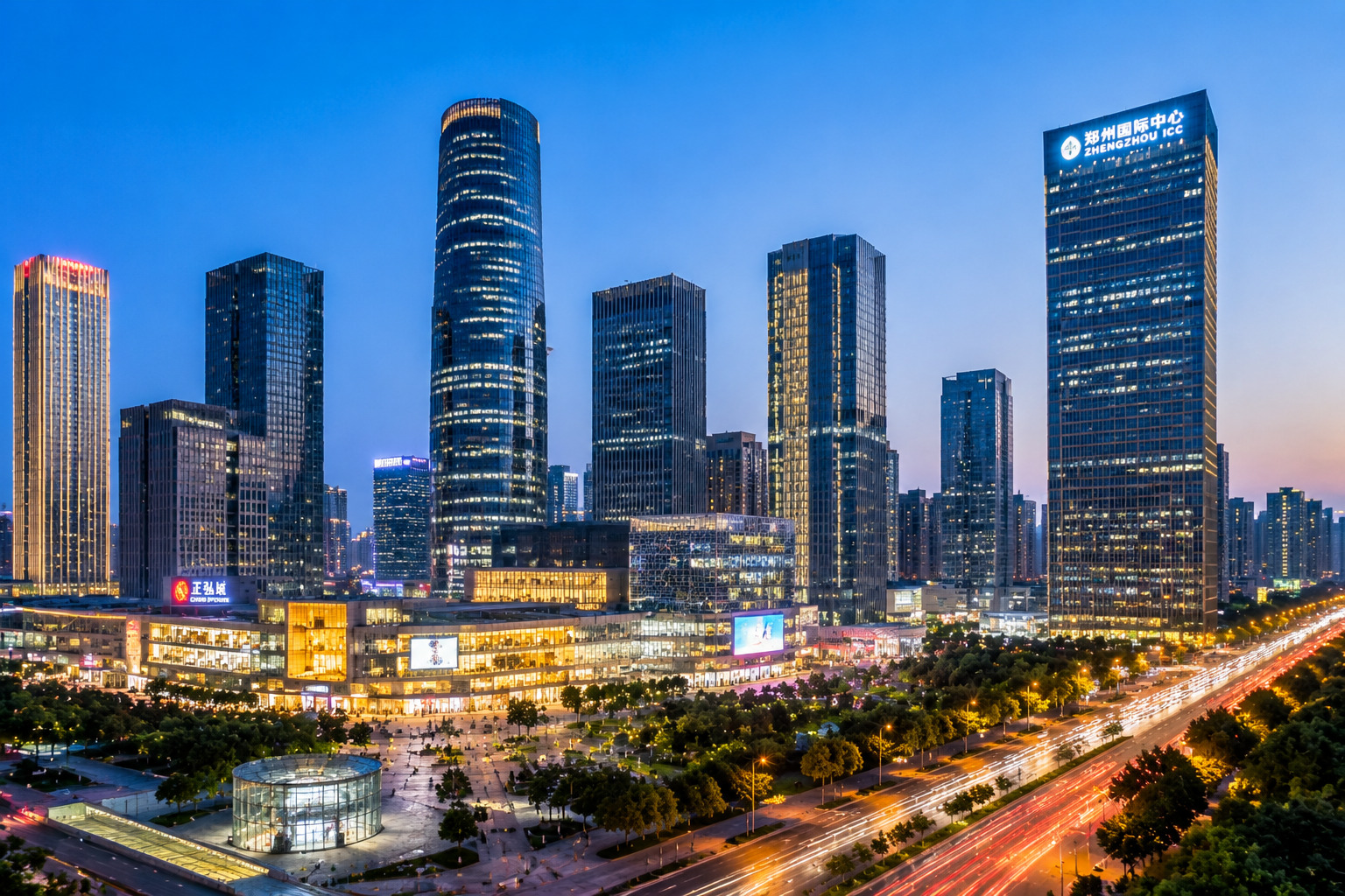 Zhengzhou business district China